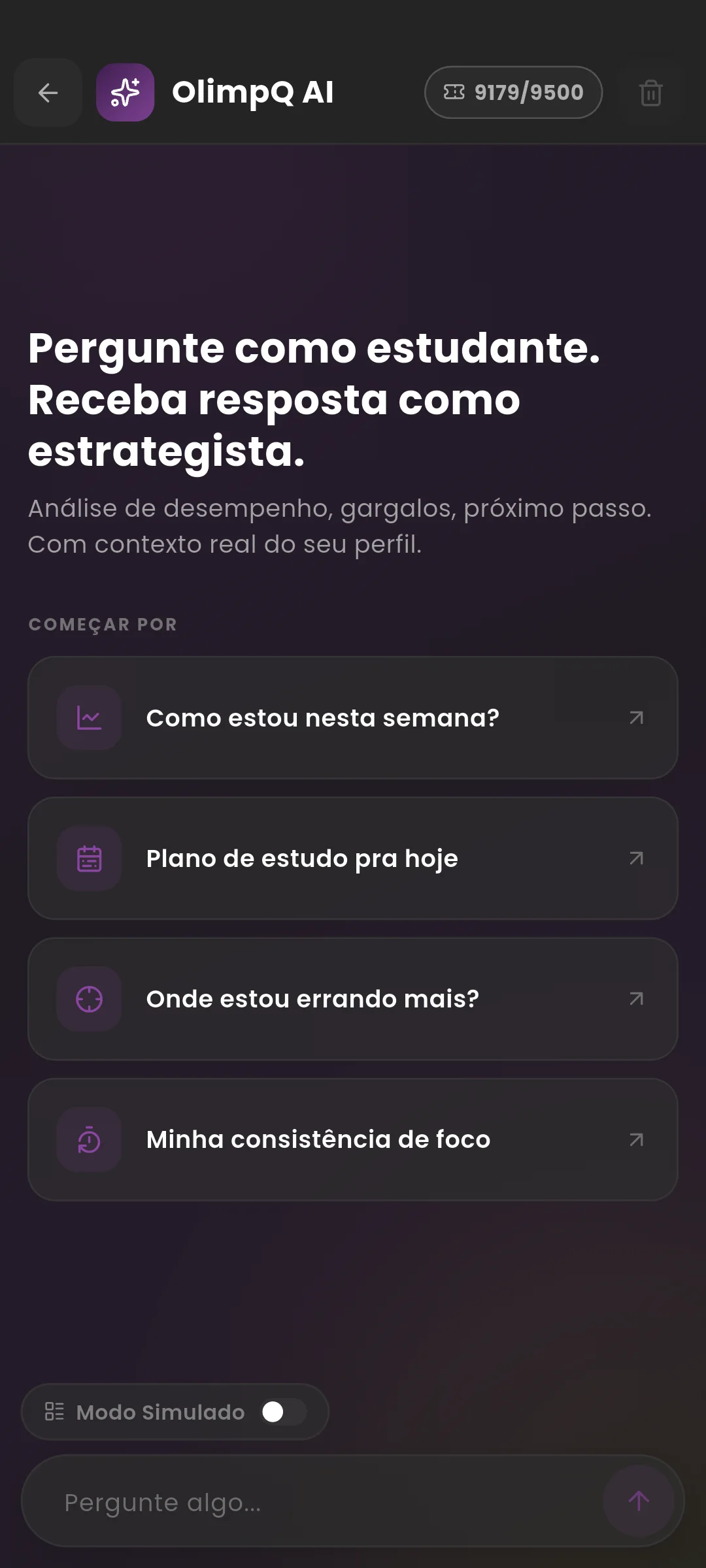 OlimpQ AI — chat com IA personalizada